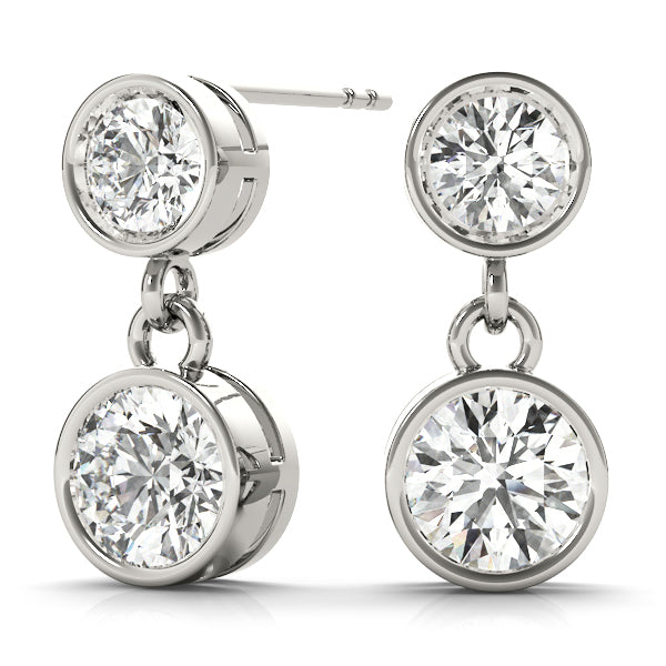 Platinum Lab Diamond Single Stone Stud Earrings