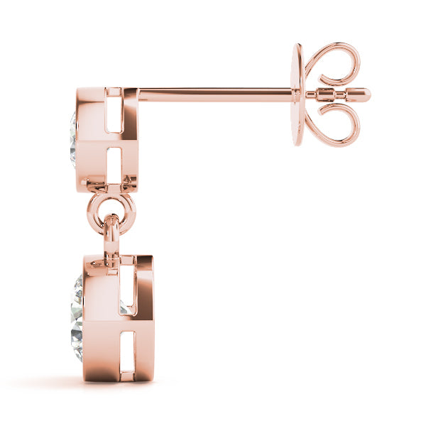 Rose Gold Lab Diamond Single Stone Stud Earrings