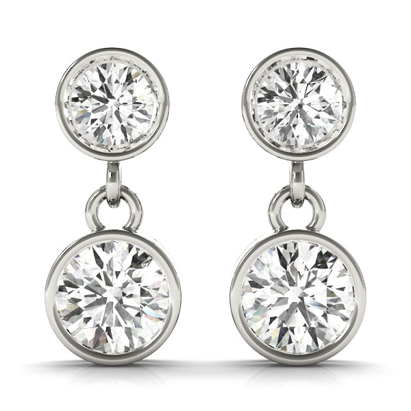 White Gold Lab Diamond Single Stone Earrings