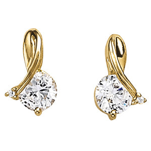 18K White Gold Lab Diamond Stud Earrings