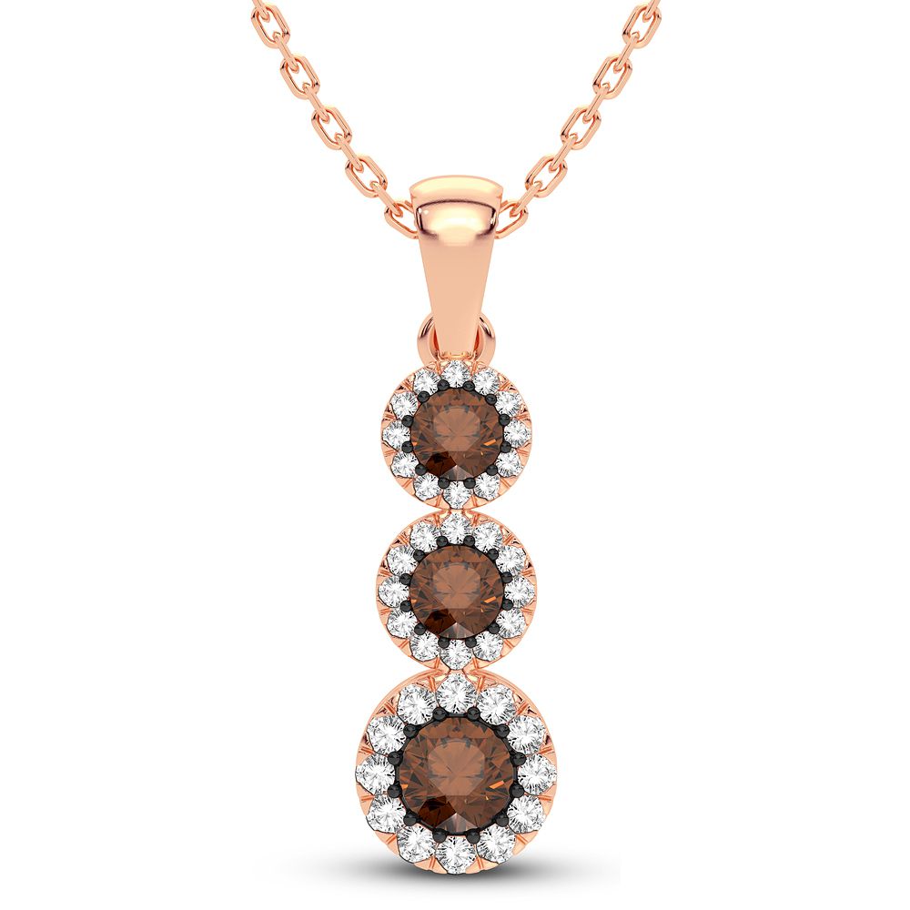 Delicate 14k Rose Gold Lab Diamond Womens Pendant