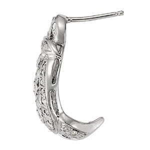 White Gold Lab Diamond J-Hoop Earrings