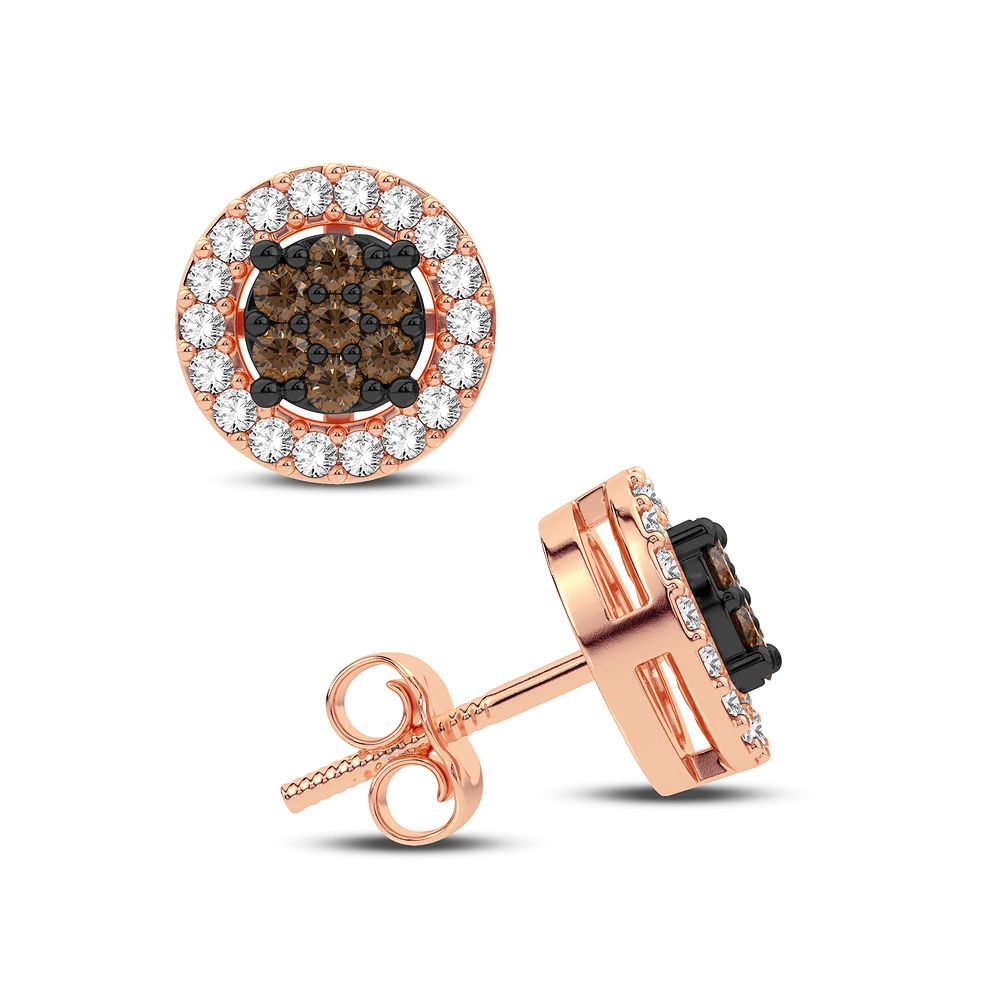 Chic 14k Rose Gold 0.27CT Lab Diamond Earring Pair