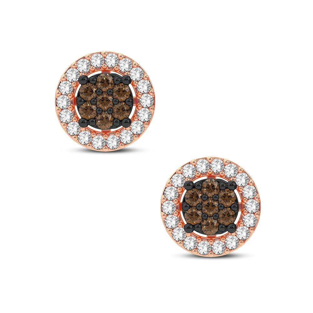 Chic 14k Rose Gold 0.27CT Lab Diamond Earring Pair