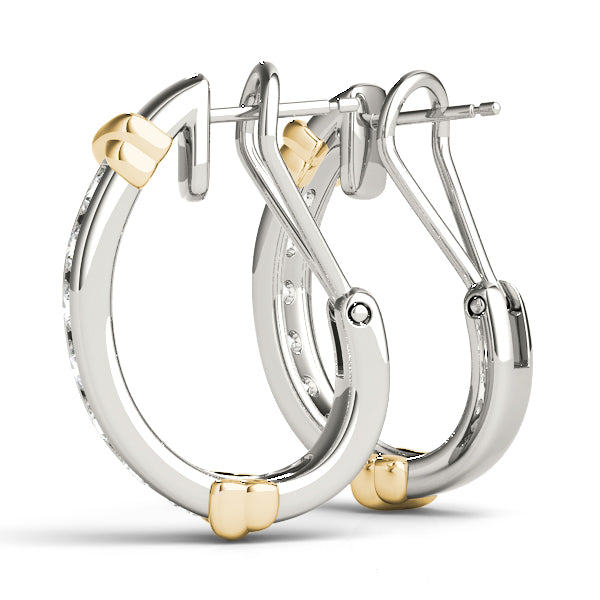 14K White Gold Lab Diamond J-Hoop Earrings