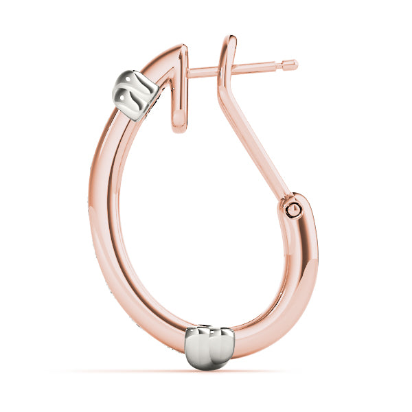 18K Rose Gold Lab Diamond J-Hoop Earrings