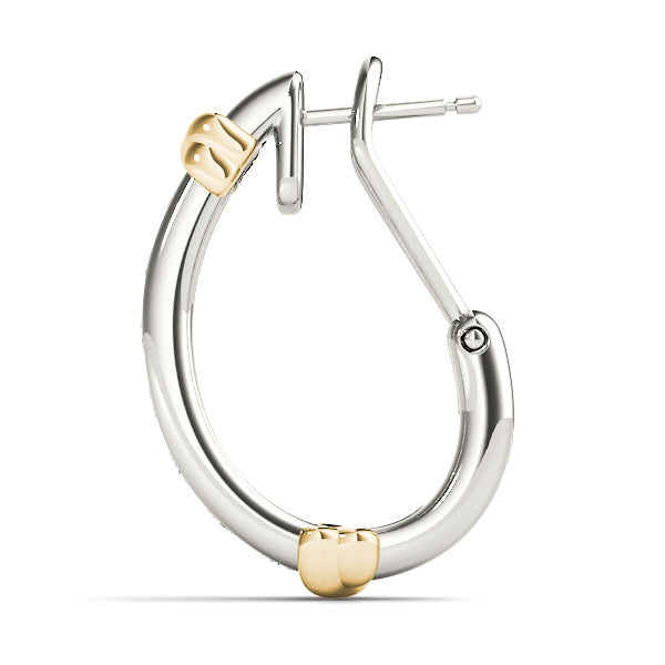 18K White Gold Lab Diamond J-Hoop Earrings
