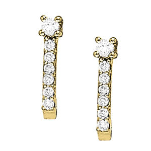 White Gold Lab Diamond J-Hoop Earrings