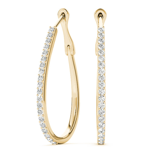 18K Yellow Gold Lab Diamond Hoop Earrings