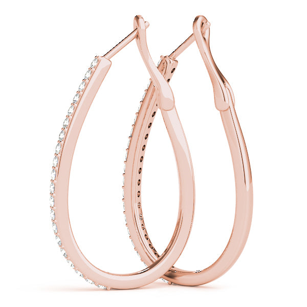 18K Rose Gold Lab Diamond Hoop Earrings