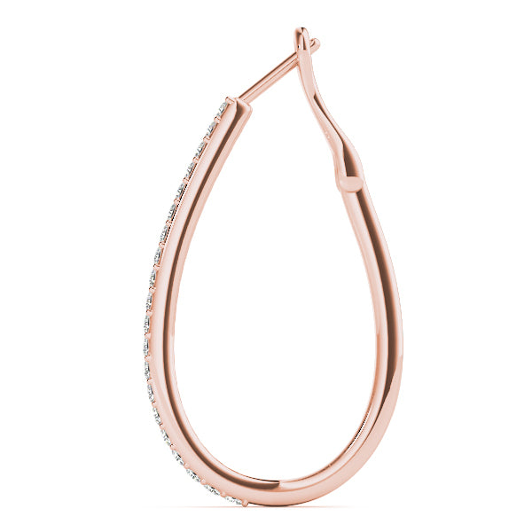 18K Rose Gold Lab Diamond Hoop Earrings