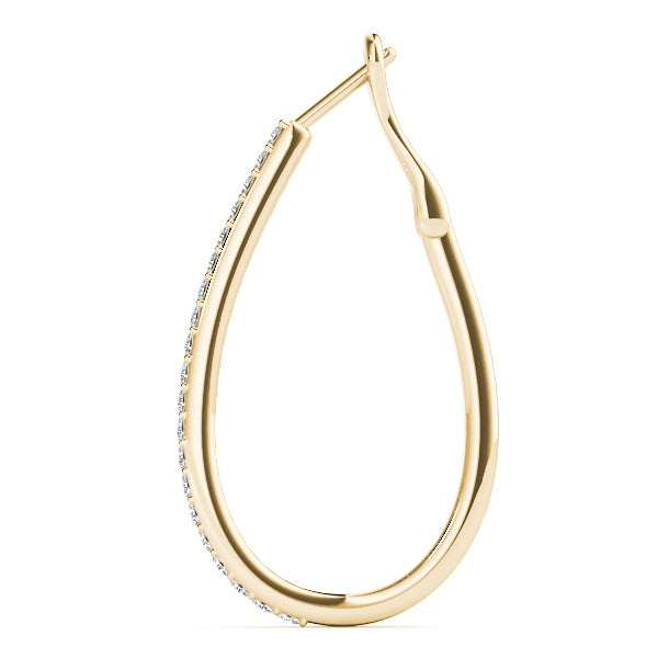 18K Yellow Gold Lab Diamond Hoop Earrings
