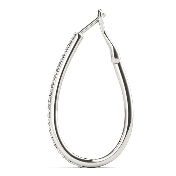 18K White Gold Diamond Hoop Earrings