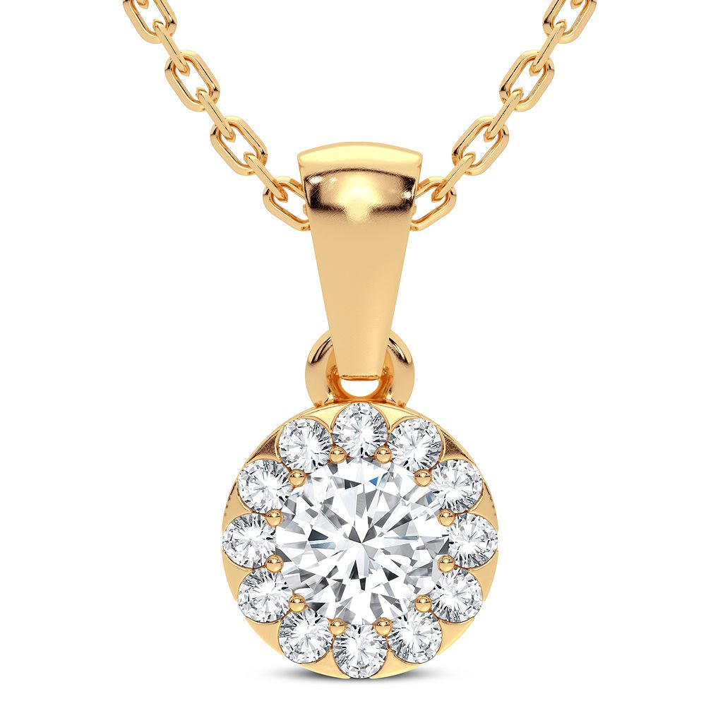 Elegant 14K Yellow Gold 0.27CT Lab Diamond Pendant
