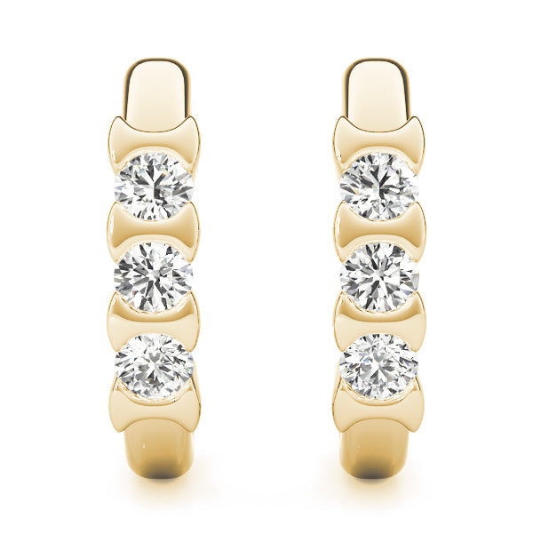 14K Yellow Gold Lab Diamond Trio Earrings