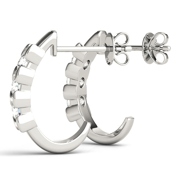 Lab Diamond 3-Stone Round Earring Pair