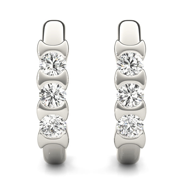 14K White Gold Lab Diamond Trio Earrings