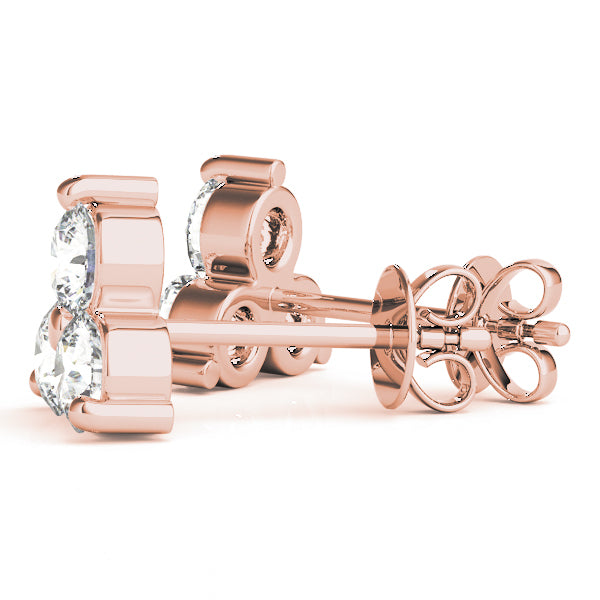 18K Rose Gold Lab Diamond Trio Earrings