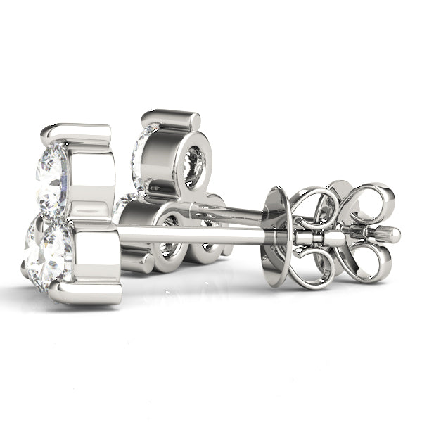 18K White Gold Lab Diamond 3-Stone Earrings