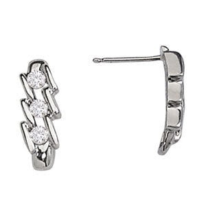 14K White Gold Lab Diamond Trio Earrings