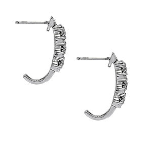 14K White Gold Lab Diamond Hoop Earrings