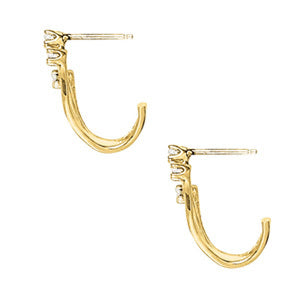 3-Stone Lab Diamond White Gold Earrings