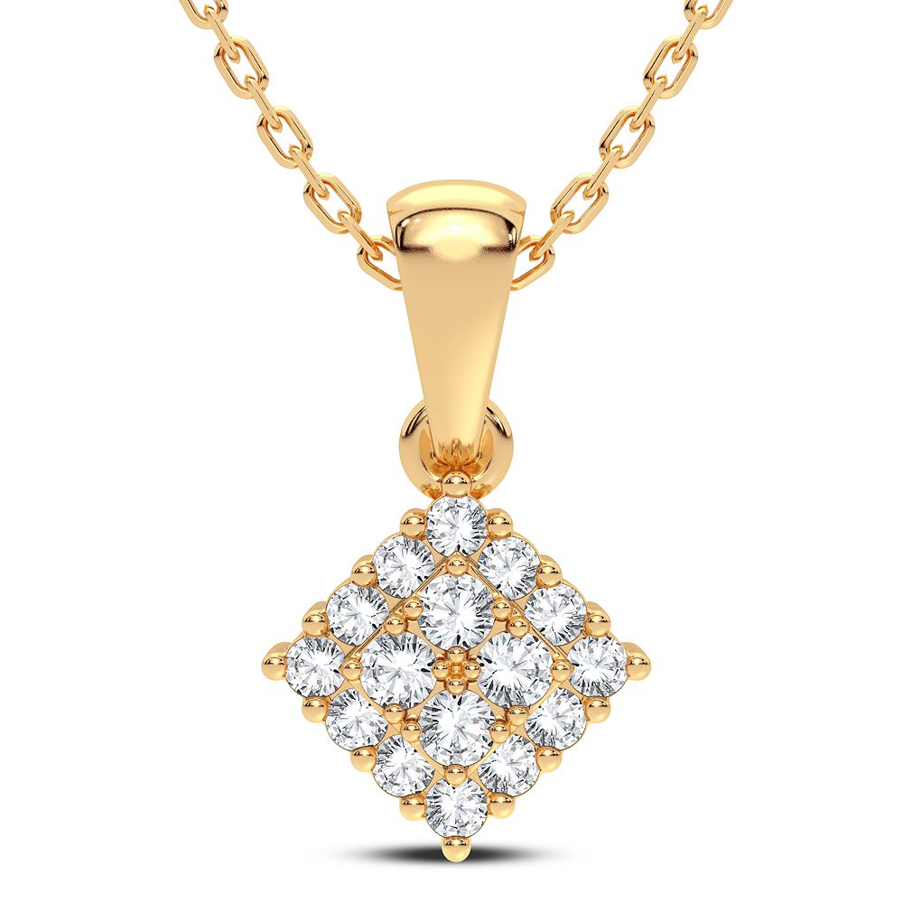 14K Yellow Gold Lab Diamond Womens Pendant Charm