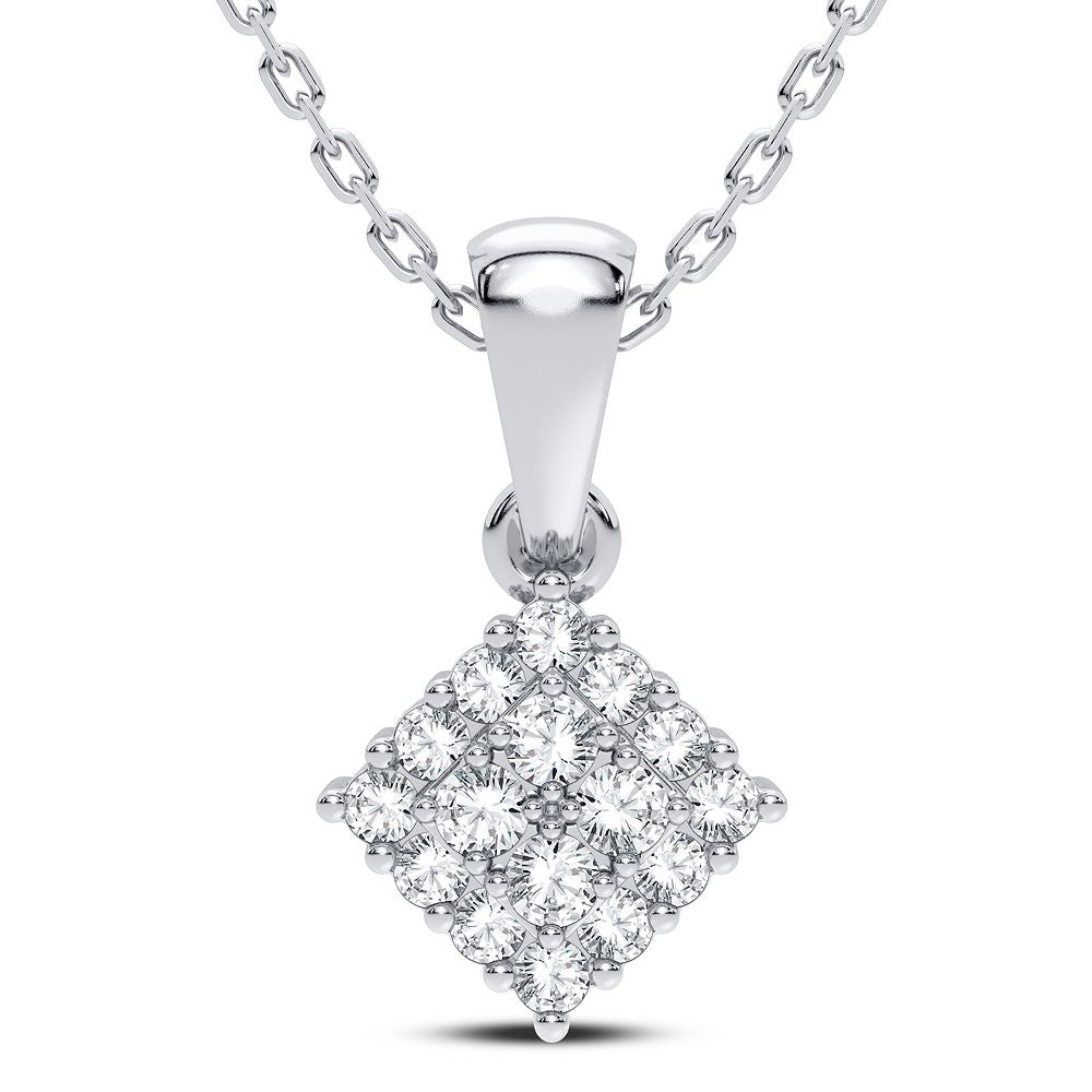 Chic 14k White Gold Lab Diamond Pendant for Modern Women