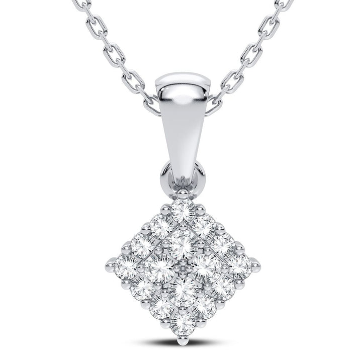 Chic 14k White Gold Lab Diamond Pendant for Modern Women