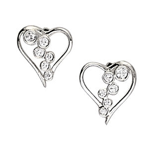 White Gold Round Diamond Fashion Stud Earrings