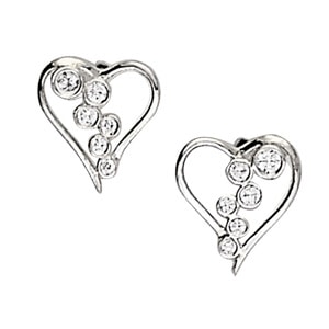 14K White Gold 1/10 ct tw Fashion Diamond Earring