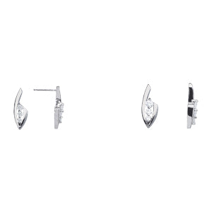 18K White Gold 0.16 CT Diamond Three Stone Earring