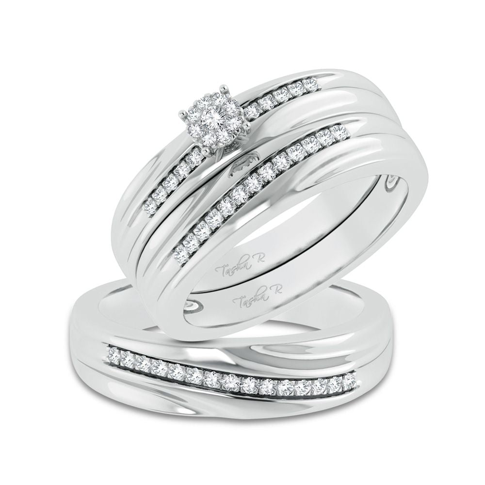 Timeless 14k White Gold 0.25ct Lab Diamond Womens Trio Set