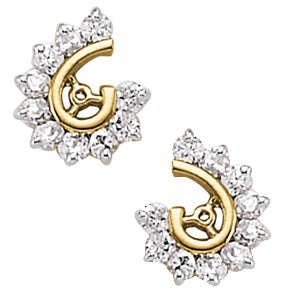 18K White Gold Lab Diamond Earring Jackets