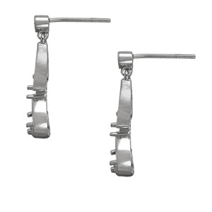 14K White Gold Round Diamond Fashion Earrings