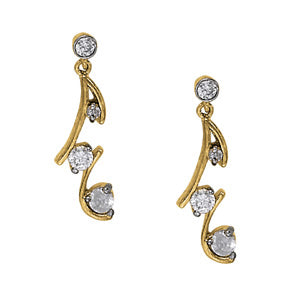 18K White Gold Round Diamond Fashion Earrings