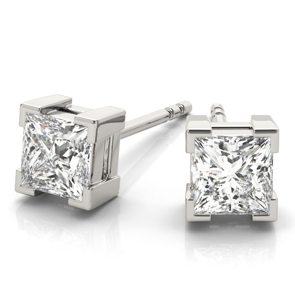 18K White Gold 0.1CT Square Diamond Stud Earrings