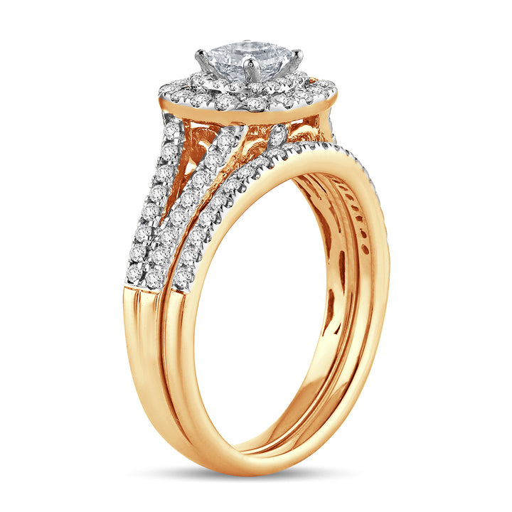 14K Yellow Gold 1CT Lab Diamond Womens Engagement Ring