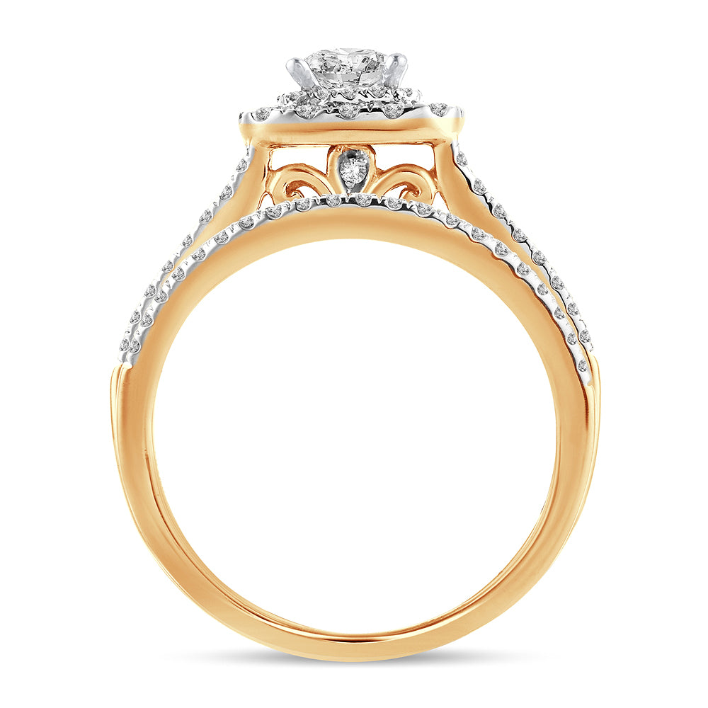14K Yellow Gold 1CT Lab Diamond Womens Engagement Ring
