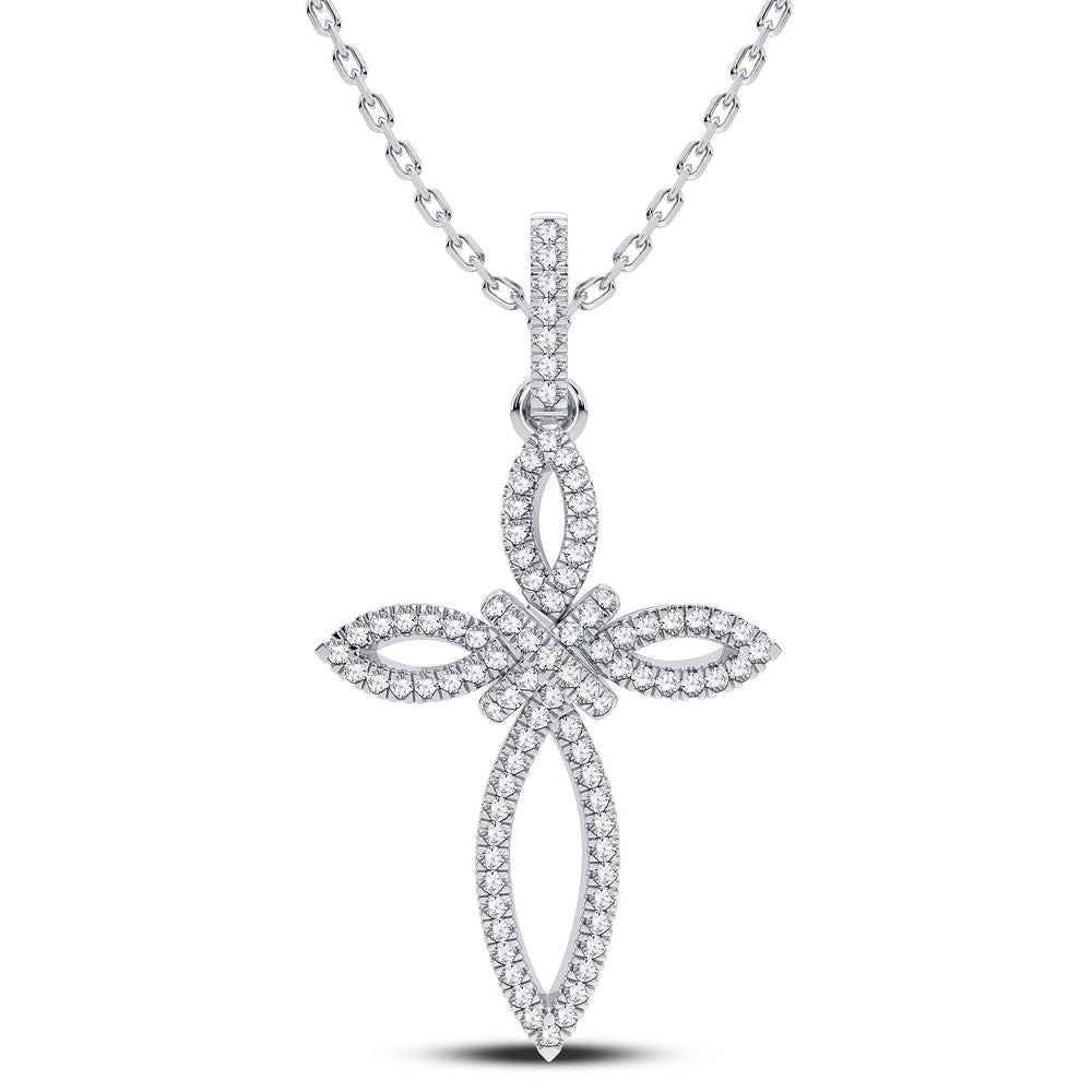 Delicate Lab Diamond Pendant in 14k White Gold