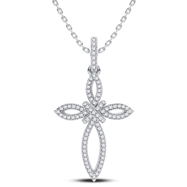 Delicate Lab Diamond Pendant in 14k White Gold