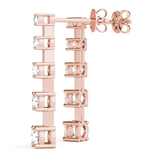 Rose Gold Lab Diamond Journey Earrings