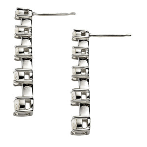 White Gold Lab Diamond Journey Earrings