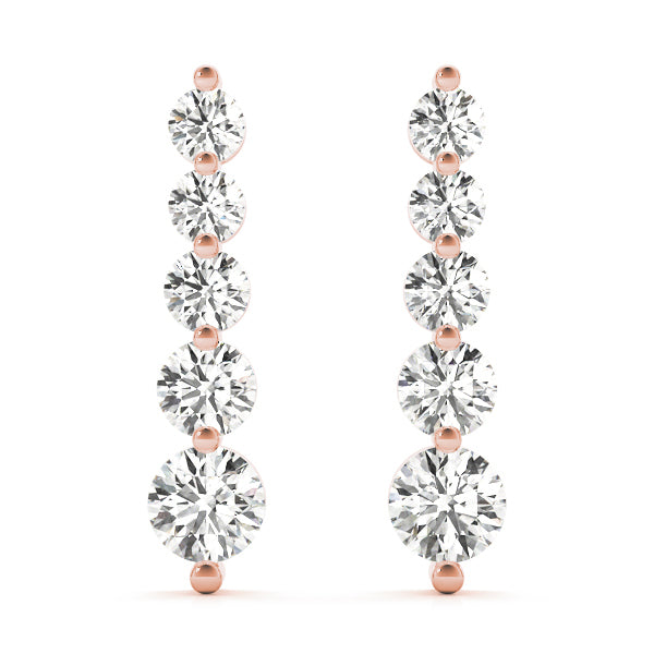 14K Rose Gold Lab Diamond Journey Earrings