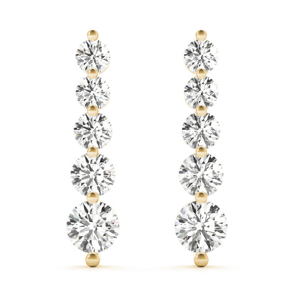 14K Yellow Gold Lab Diamond Journey Earrings