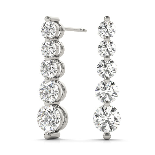 Lab Diamond Round Journey Earrings