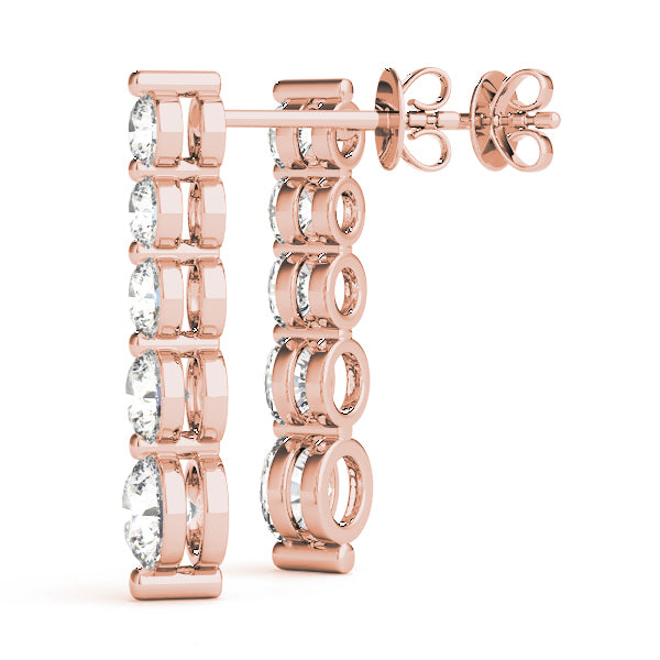 14K Rose Gold Lab Diamond Journey Earrings