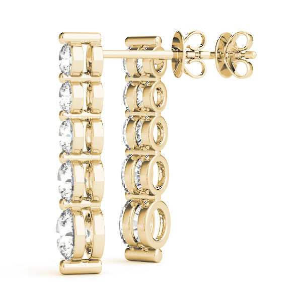 18K Yellow Gold Lab Diamond Journey Earrings