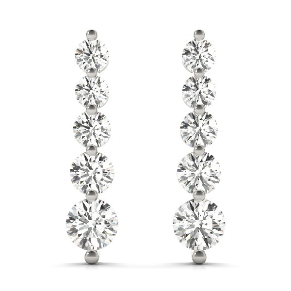 Lab Diamond Round Journey Earrings