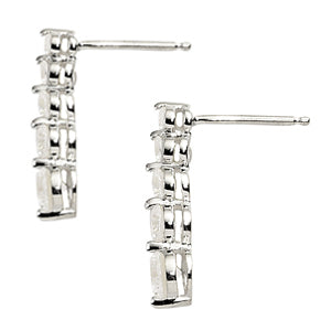 Platinum 1 CT Diamond Journey Stud Earrings
